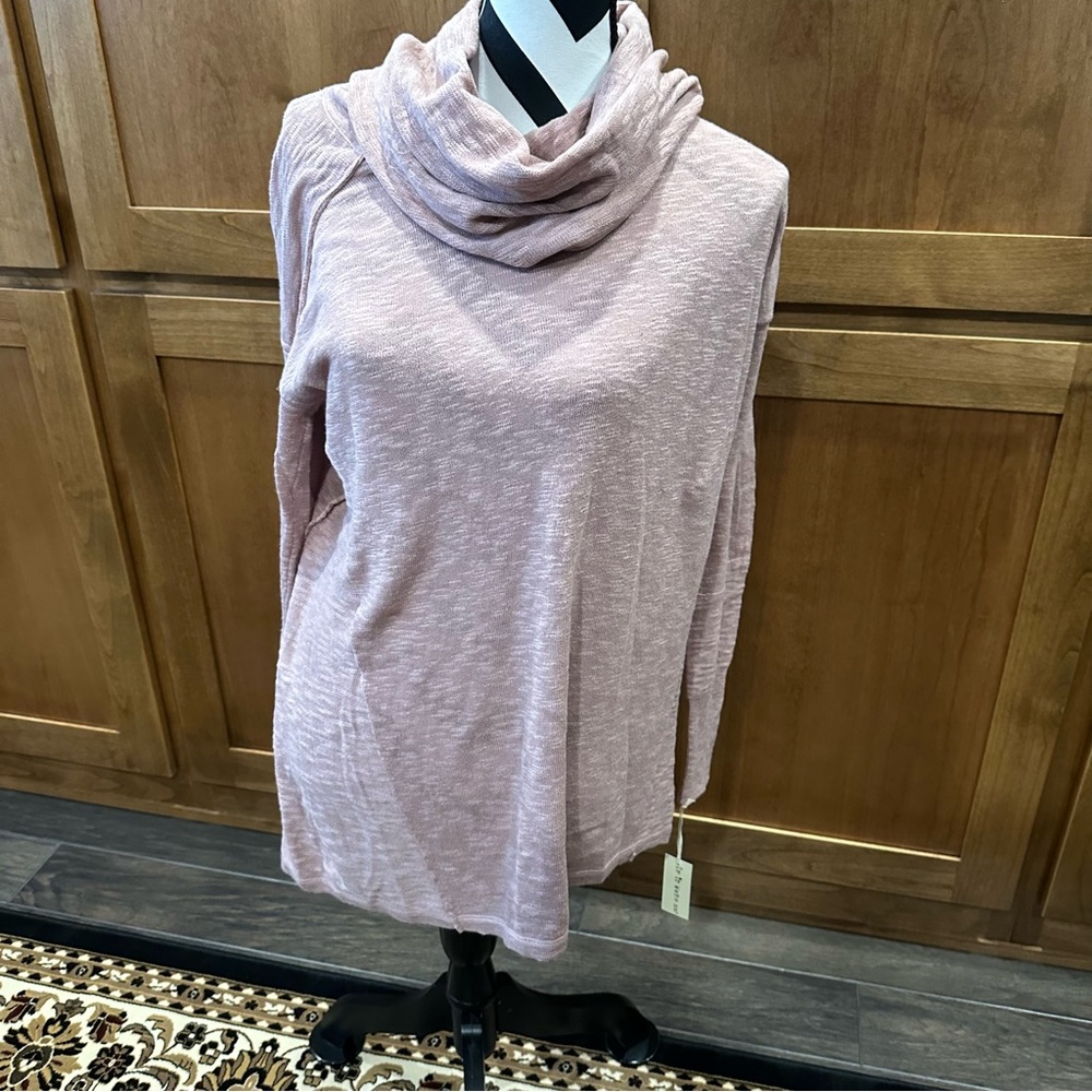 if it were me || pink cotton blend slouchy tunic sweater